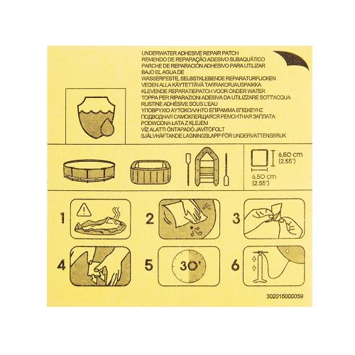 Bestway Wasserfeste selbstklebende Repar aturflicken 6,5 x 6,5 cm, 10 Stück - transparent