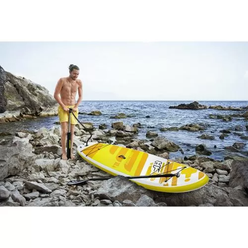 Bestway Hydro-Force Aqua Cruise Tech Inflatable Stand-Up Paddleboard Set 3.20 m - white yellow