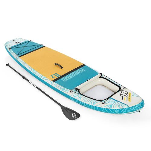 Bestway Hydro-Force SUP Board-Set Panorama mit S ichtfenster 340 cm - weiss blau