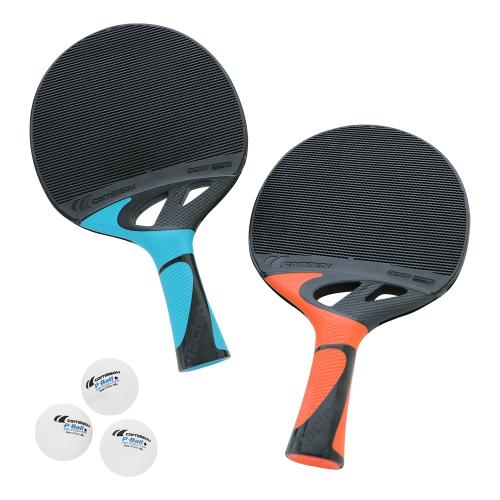 Cornilleau Tischtennisschläger-Set Tacte o Duo inkl. 3 Bälle - rot blau
