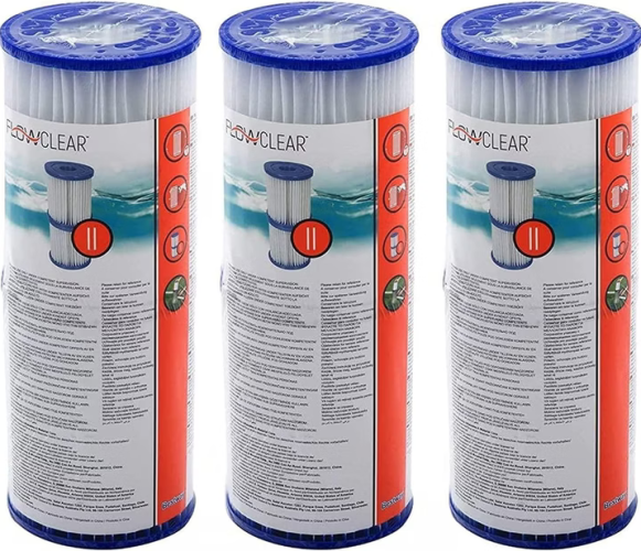 3-er Set Bestway Filterkartusche Gr. II - 6 Stück - mehrfarbig