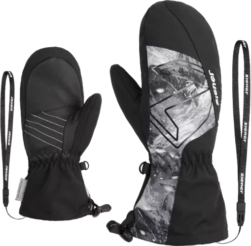 Ziener LAVALINO-Z AS® AW MITTEN glove - black.grey mountain print