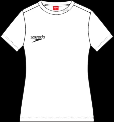 Speedo T-shirt with Small Logo Women Teamwear Female Adult - White