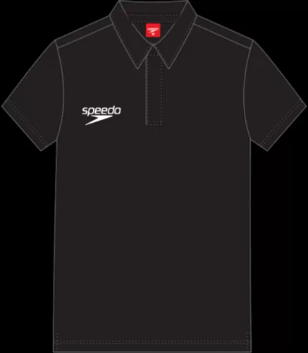 Speedo Polo Shirt Unisex Cotton pique Teamwear Male Adult - Black