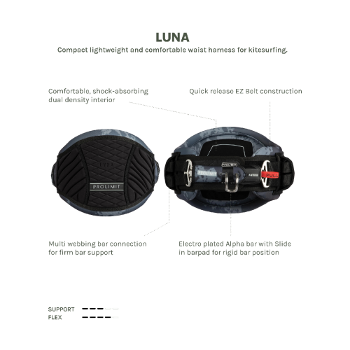 Prolimit Windsurf Harness Luna WMNS - Black/Lavender