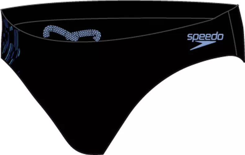 Speedo 7cm Tech Panel Brief Swimwear Male Adult - Black / Curious