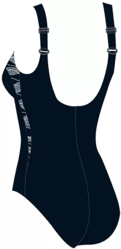 Speedo LunaLustre Printed Shaping 1PC Swimwear Female Adult - Black/White