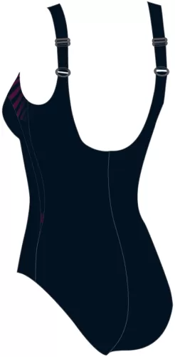 Speedo LunaLustre Printed Shaping 1PC Swimwear Female Adult - True Navy/Deep Pl