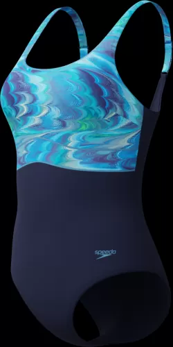 Speedo Print Contour Eclipse 1pc Swimwear Female Adult - Peacoat/Skydive