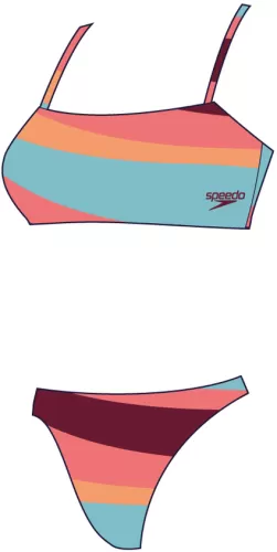 Speedo Thinstrap 2pce Swimwear Female Adult - Oxblood/Soft cora