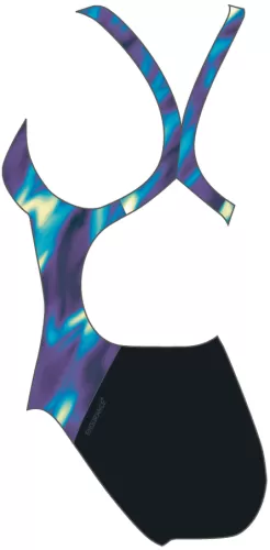 Speedo Placement Digital Powerback Swimwear Female Adult - Black/Chroma Blue