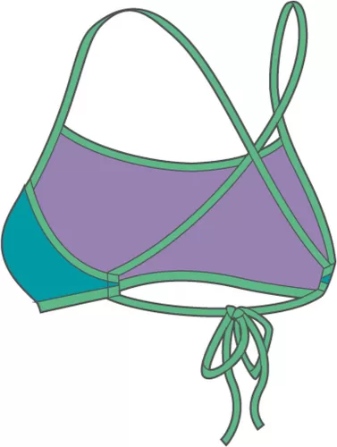 Speedo Solid Tie-Back Crop Top Swimwear Female Adult - Aquarium/Fake Gre