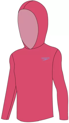 Speedo Hooded Long Sleeve Unisex Rash Textil Unisex Junior/Kids (6-1 - Raspberry Fill/Mi