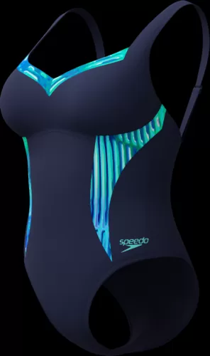 Speedo Printed Lunaelustre 1pc Swimwear Female Adult - Indigo Glow