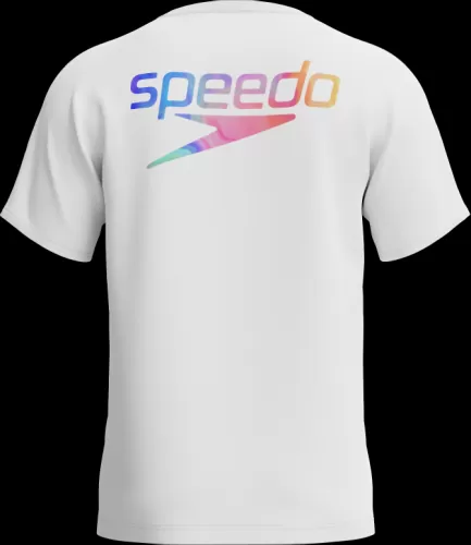 Speedo S/S Tee Shirt Unisex Adult - White-Hula Blend Graphic
