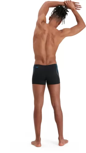 Speedo Tech Panel Aquashort Swimwear Male Adult - Black/Pool/USA Ch