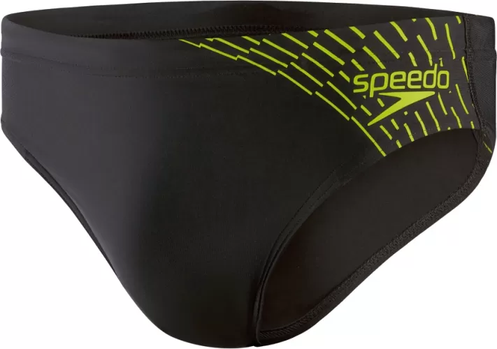 Speedo Medley Logo 7cm Brief Swimwear Male Adult - Black/Atomic Lime