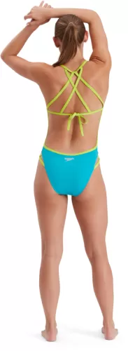 Speedo Solid Freestyler 1 Piece Swimwear Female Adult - Aquarium/ Atomic