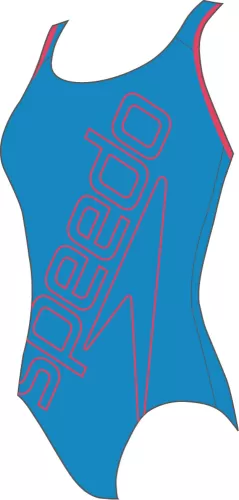 Speedo Boom Logo Placement Flyback Swimwear Female Junior - Pool/Siren Red