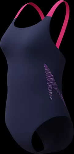 Speedo Solid Boom Leaderback 1pc Swimwear Female Adult - Peacoat/Margarita Pink