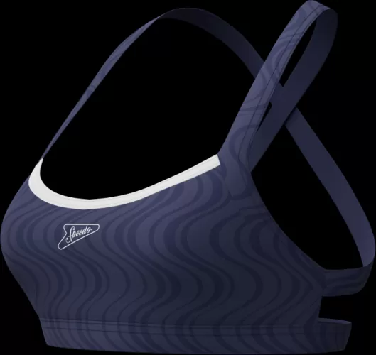 Speedo Texture Crossback Bikini Top Swimwear Female Adult - Peacoat/Bright White