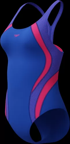 Speedo Quantum Rib Splice 1pc Swimwear Female Adult - Deep Sapphire/Margarita Pink