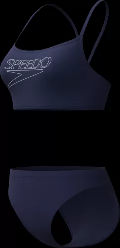 Speedo Endurance+ Logo Thin Strap 2pc Swimwear Female Adult - Peacoat