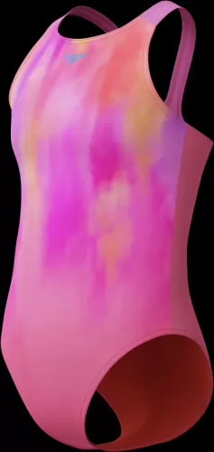 Speedo Print Pulseback 1pc Swimwear Female Junior/Kids - Pink Lemonade/Neon Violet