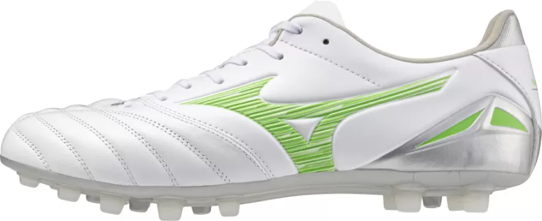 Mizuno Sport MORELIA NEO IV PRO AG Football - white/neon green/cool gray 3c