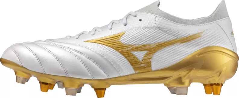 Mizuno Sport MORELIA NEO IV ß JAPAN MIX Football - white/mp gold/cool gray 3c