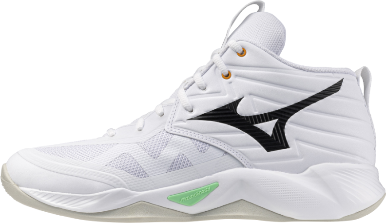 Mizuno Sport WAVE MOMENTUM PRO MID Volleyball - white/black/frozen emerald