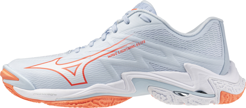 Mizuno Sport WAVE LIGHTNING ELITE Volleyball - blue finch/white/lava orange