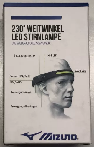 Mizuno Sport 230° Weitwinkel LED Stirnlampe MIZUNO - black