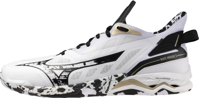 Mizuno Sport WAVE MIRAGE 5 Handball - white/black/gold ge