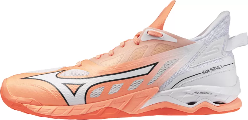 Mizuno Sport WAVE MIRAGE 5 Handball &amp; Unihockey - flamingo coral/white