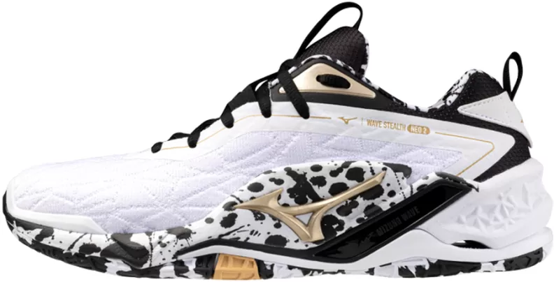 Mizuno Sport WAVE STEALTH NEO 2 Handball - white/black/ge gold