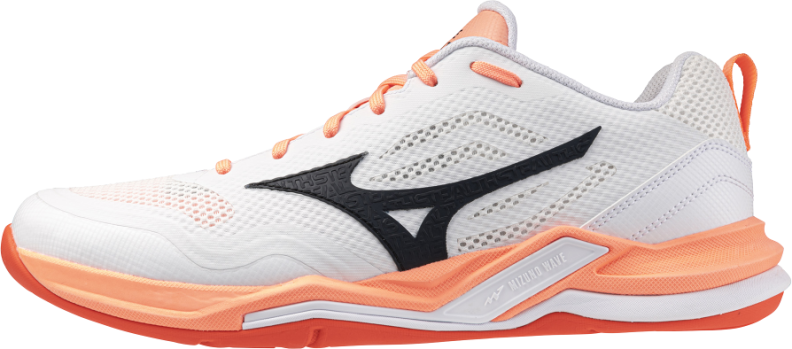 Mizuno Sport WAVE STEALTH PRO Handball & Unihockey - white/black/flamingo coral