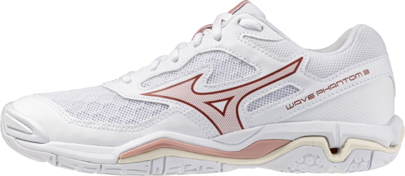 Mizuno Sport WAVE PHANTOM 3 Handball & Unihockey - white/rose elegance/lava falls