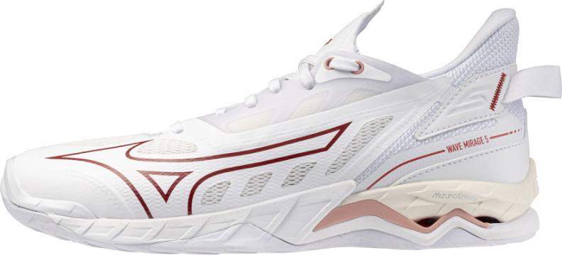 Mizuno Sport WAVE MIRAGE 5 Handball & Unihockey - white/rose elegance/lava falls
