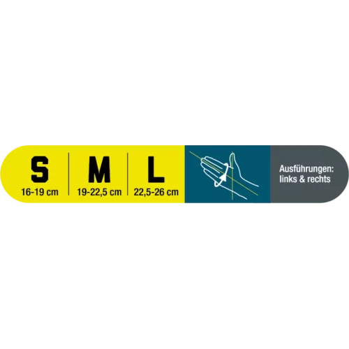 Push Sports Daumenbandage links L - grau, petrol