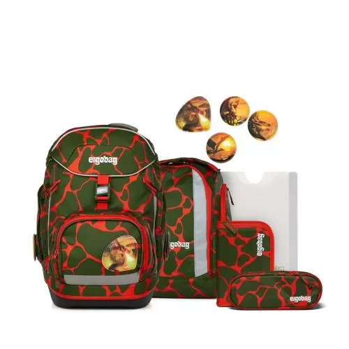 ergobag Schulrucksack-Set 6-tlg. Pack - feuerspeibär