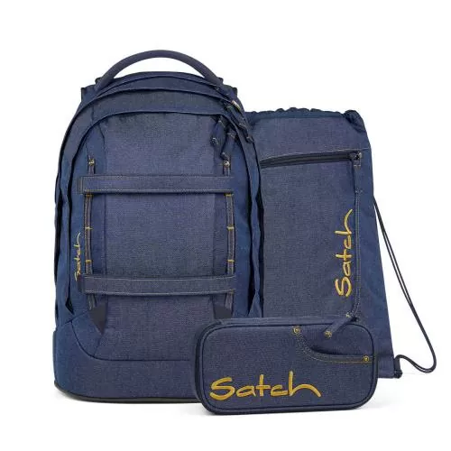 satch Pack Schulrucksack 3-tlg. Set - denim blue