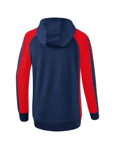 Erima Frauen Six Wings Trainingsjacke mit Kapuze - new navy/rot