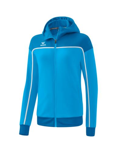 Erima Frauen CHANGE by erima Trainingsjacke mit Kapuze - curacao/mykonos/weiß