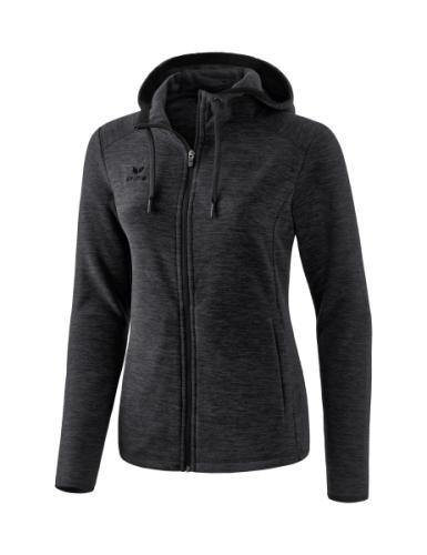 Erima Frauen Fleecejacke - schwarz melange (Grösse: 34)