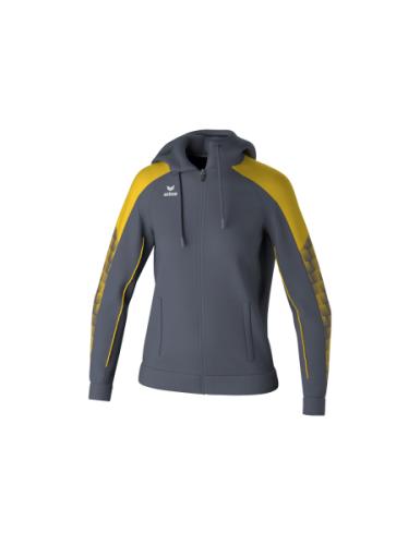 Erima Frauen EVO STAR Trainingsjacke mit Kapuze - slate grey/gelb (Grösse: 44)