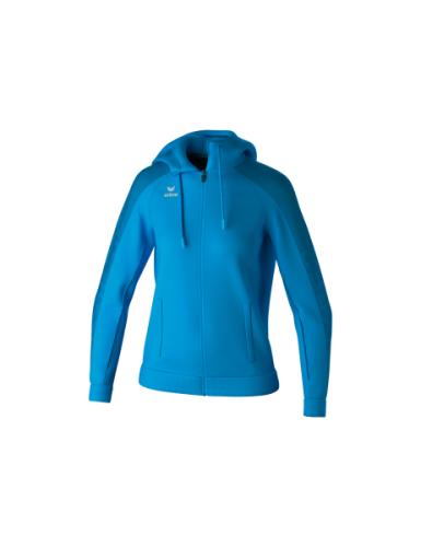 Erima Frauen EVO STAR Trainingsjacke mit Kapuze - curacao/mykonos (Grösse: 44)