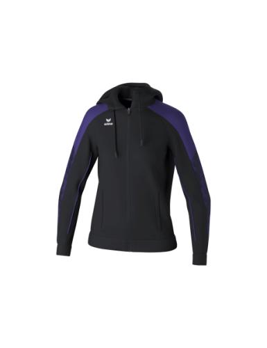 Erima Frauen EVO STAR Trainingsjacke mit Kapuze - schwarz/ultra violet (Grösse: 44)