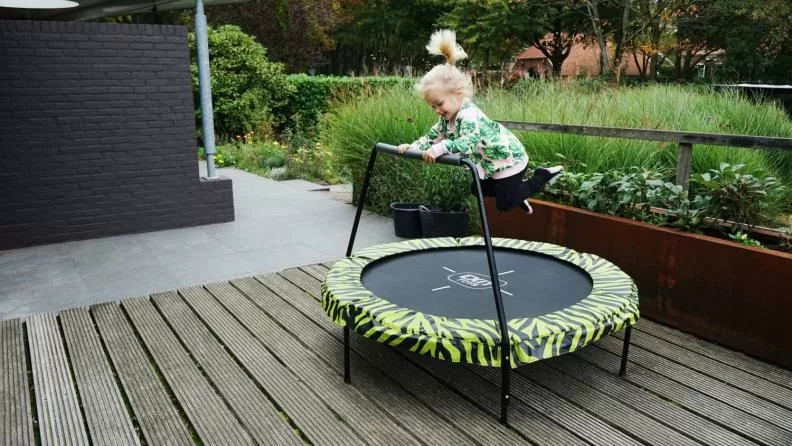 EXIT Tiggy junior Trampolin mit Bügel - schwarz/grün, ø140cm