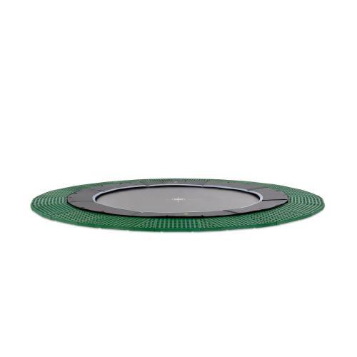 EXIT Dynamic ebenerdiges Trampolin  mit Freezone Sicherheitsplatten - schwarz, ø366cm